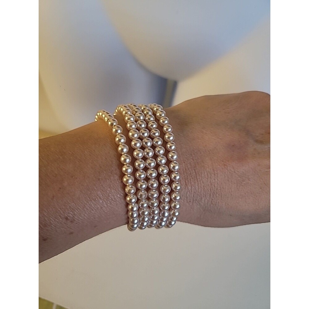 Vintage Faux Pearl Milti Strand Bracelet
